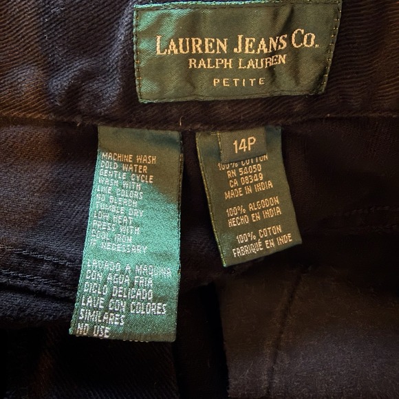 Ralph Lauren Jeans Co. Womens Jeans 14P Petite 27" Inseam Straight Leg Black - Picture 4 of 7